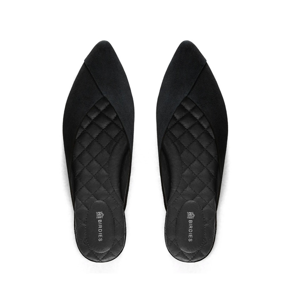 Birdies The Swan black pointed toe slide size 9.5